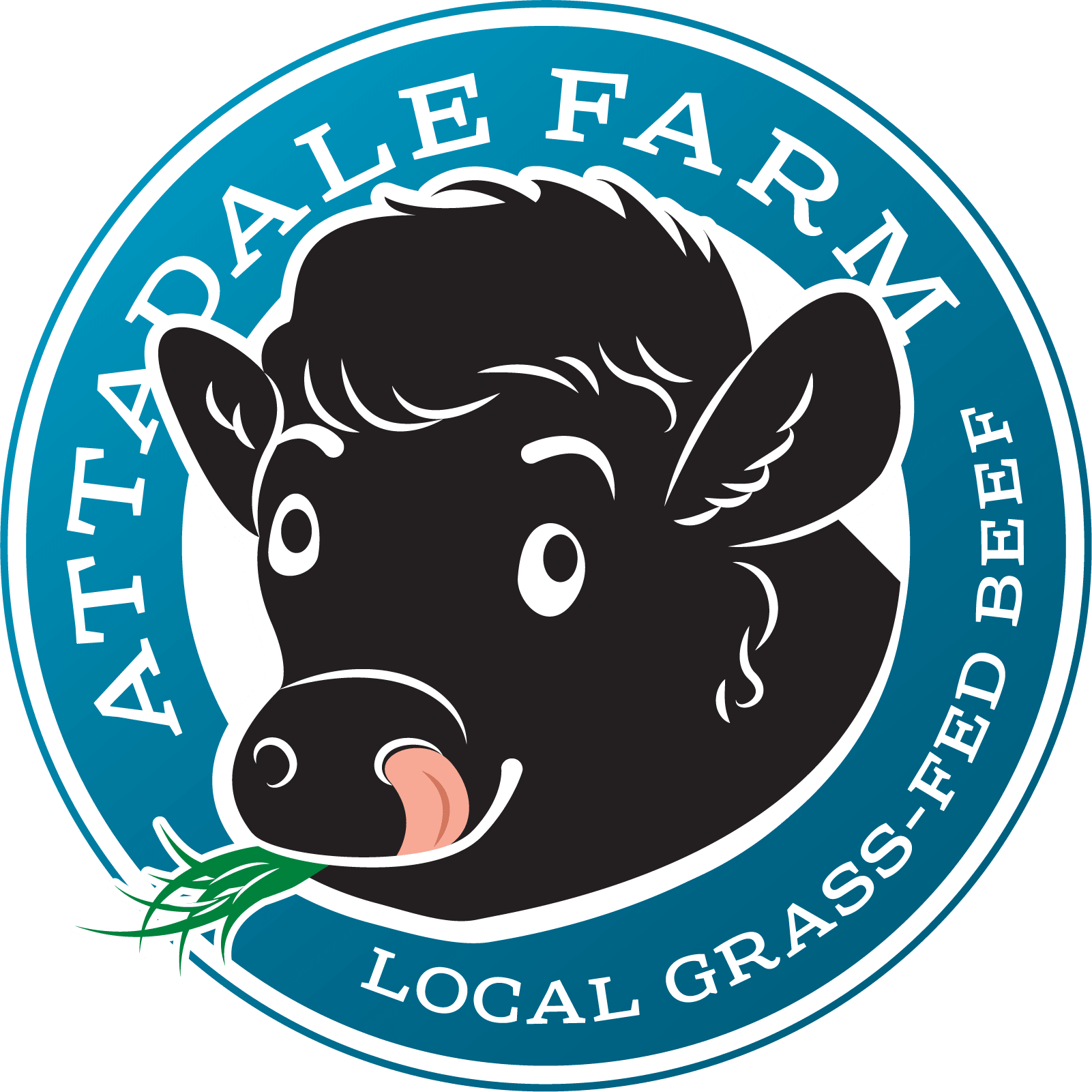 Attadale Farm logo of a cow eating grass surrounded by the words Attadale Farm grass-fed beef